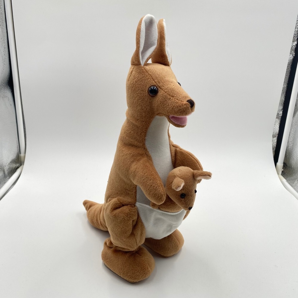 Gemmy Jumpin Chloe Kangaroo & Baby Joey "At the Hop" Musical Plush Does Not Hop